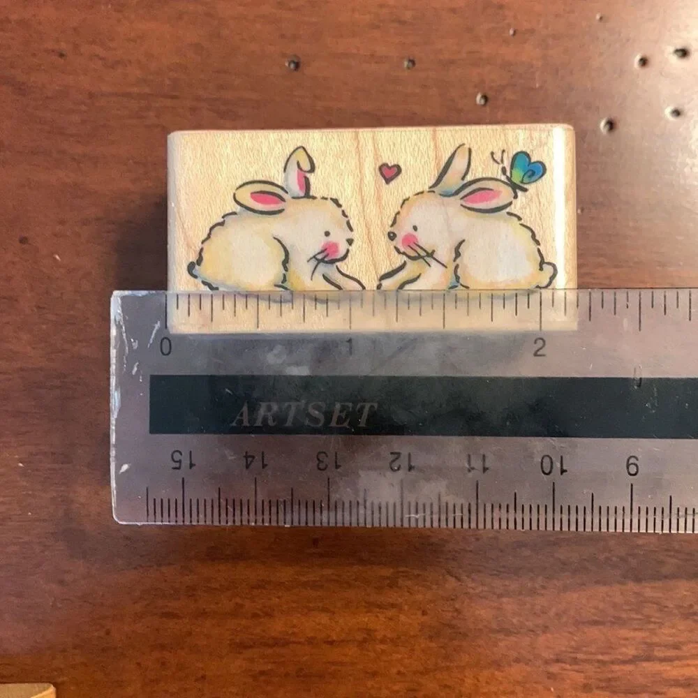 Lot of Rubber Stamp Wooden Mount Animal Collection